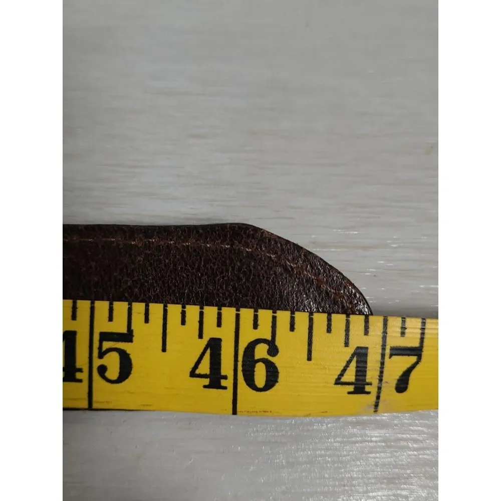 LL Bean CVT45 Classic Casual‎ USA Brown Leather Solid Brass Buckle Belt Sz 40